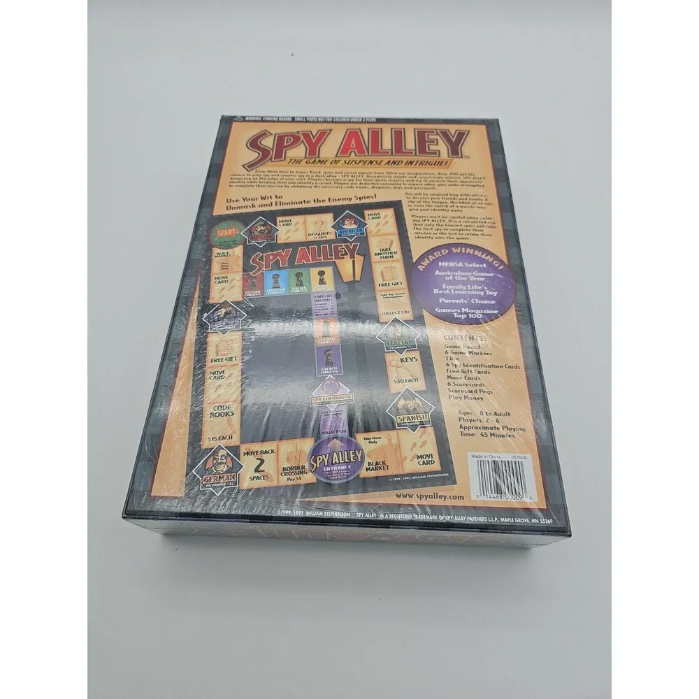 Spy Alley Board Game Factory Sealed New Mensa Award Winning 2-6 Players Ages 8+